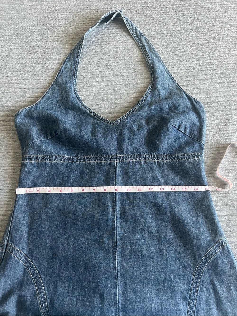 Calvin Klein Blue Denim Midi Halter Dress - Picture 10 of 12
